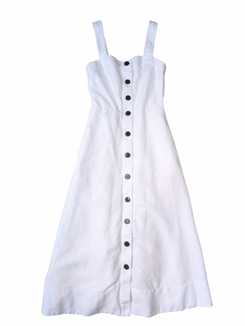 Kate Spade New York Button Front Linen Midi Dress Sleeveless Women's Size 00 - Picture 4 of 11